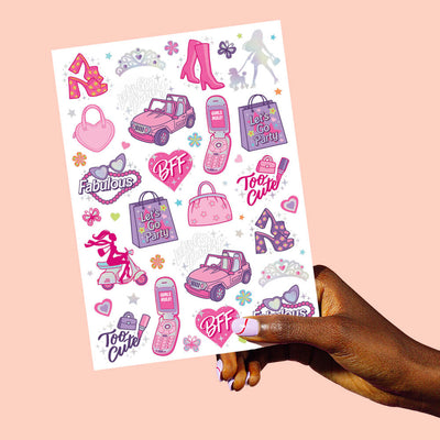 Let's Go Party Tats - 42 foil temporary tattoos