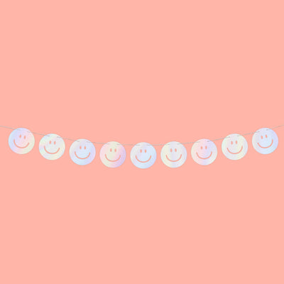 Smiley Banner - iridescent foil banner