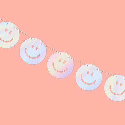 Smiley Banner - iridescent foil banner