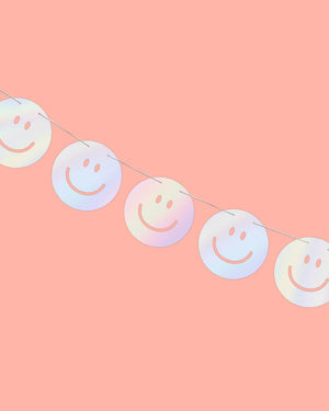 Smiley Banner - iridescent foil banner