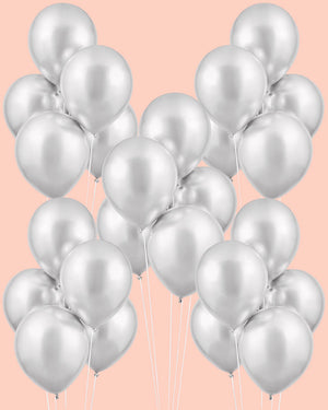 Silver Chrome Pack - 25 metallic balloons
