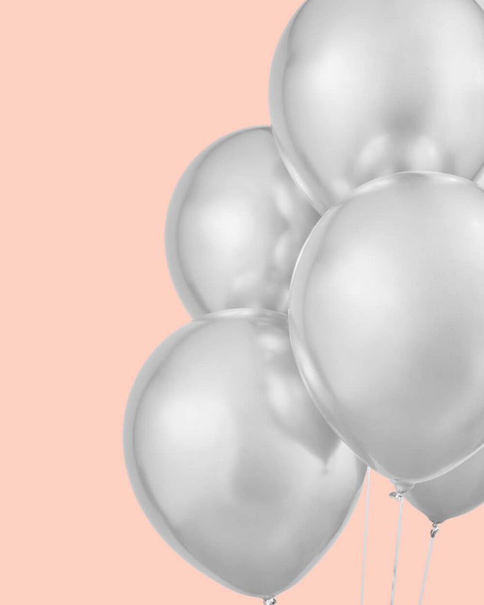 Silver Chrome Pack - 25 metallic balloons