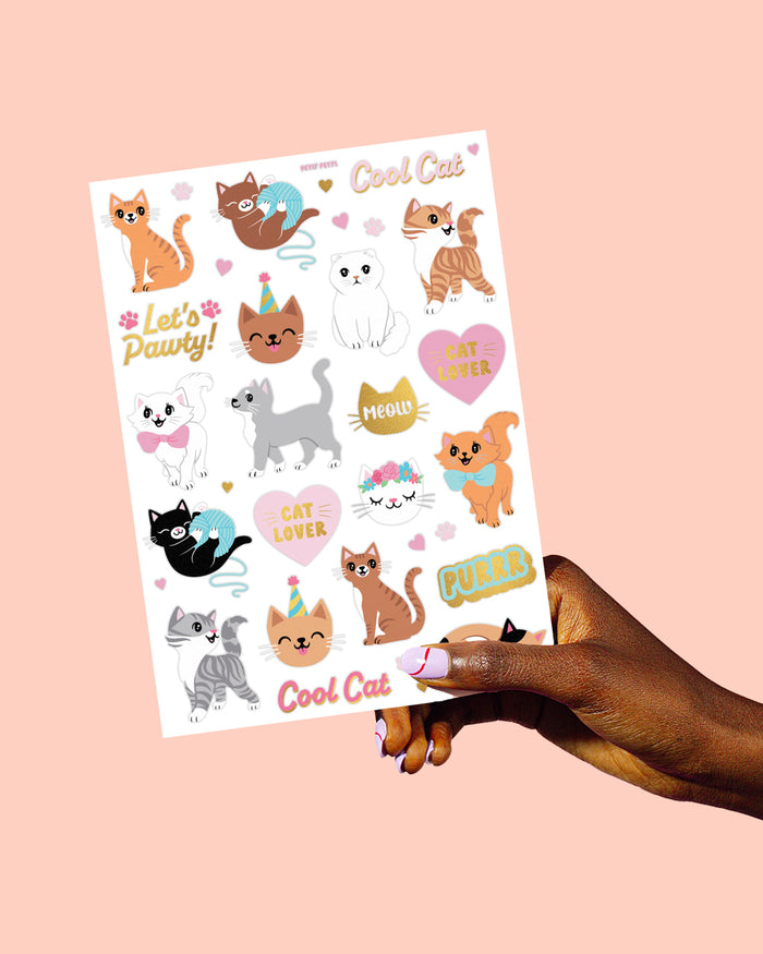 Cool Cat Tats - 42 foil temporary tattoos