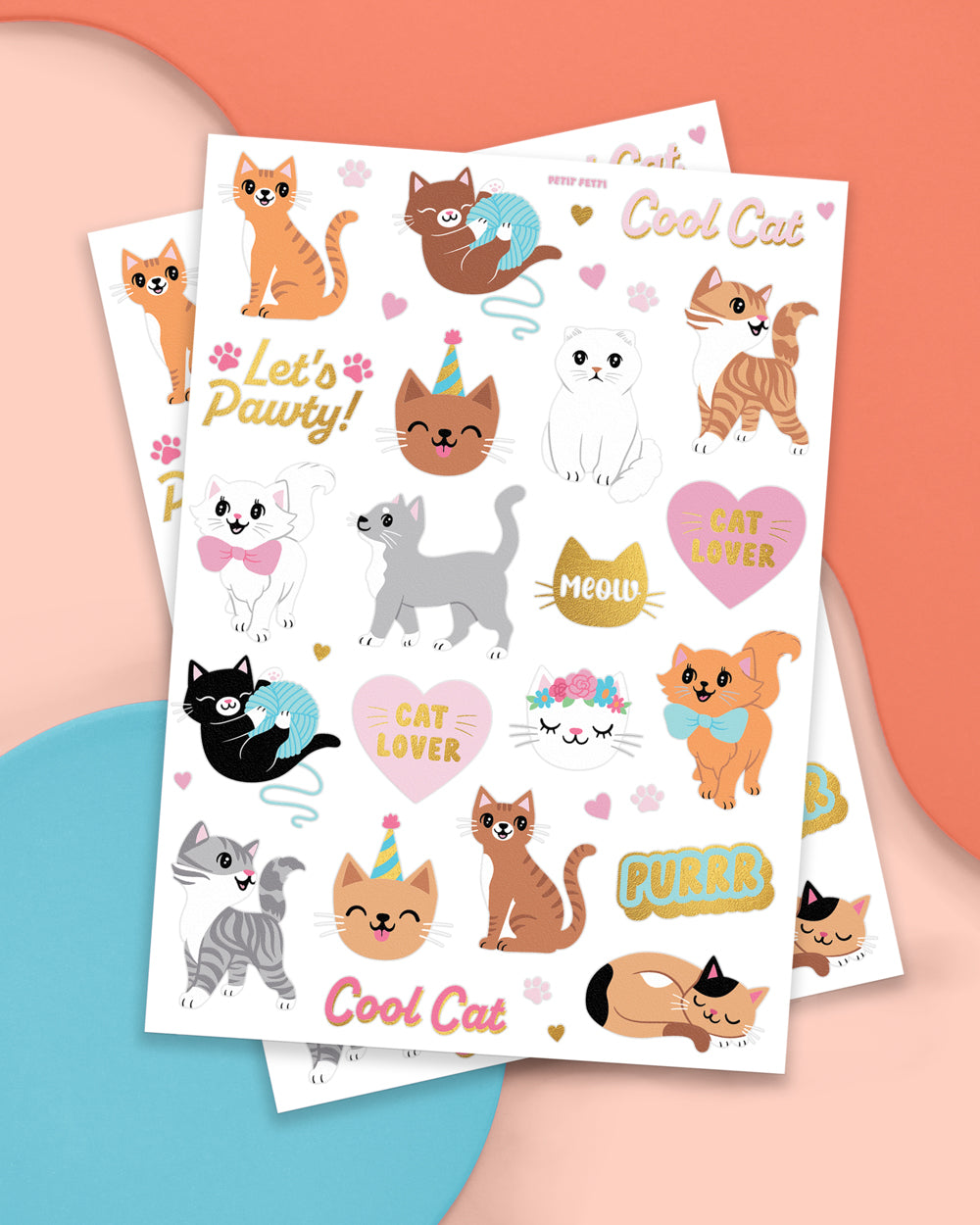 Cool Cat Tats - 42 foil temporary tattoos