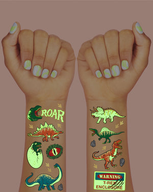 Dino Glo Tats - 44 foil temporary tattoos