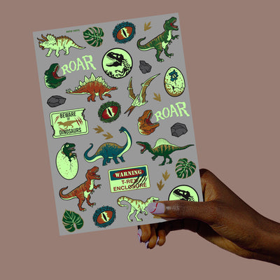 Dino Glo Tats - 44 foil temporary tattoos