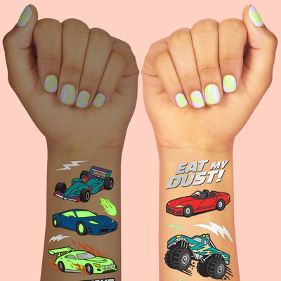 Vroom Vroom Glo Tats - 42 foil temporary tattoos