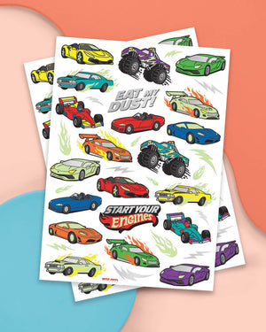 Vroom Vroom Glo Tats - 42 foil temporary tattoos