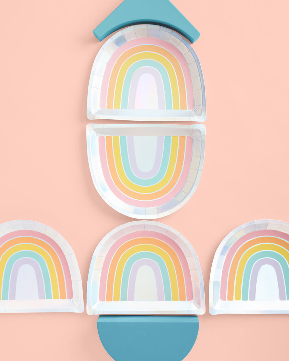 Rainbow Plates - 25 paper plates