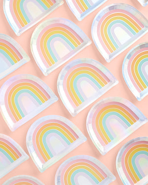 Rainbow Plates - 25 paper plates