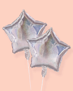 Shimmer Star Balloons - 4 iridescent balloons