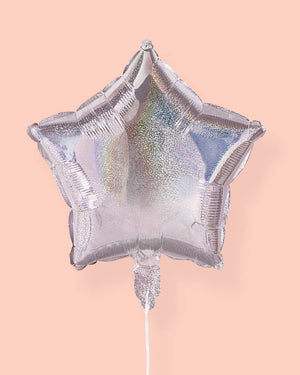 Shimmer Star Balloons - 4 iridescent balloons