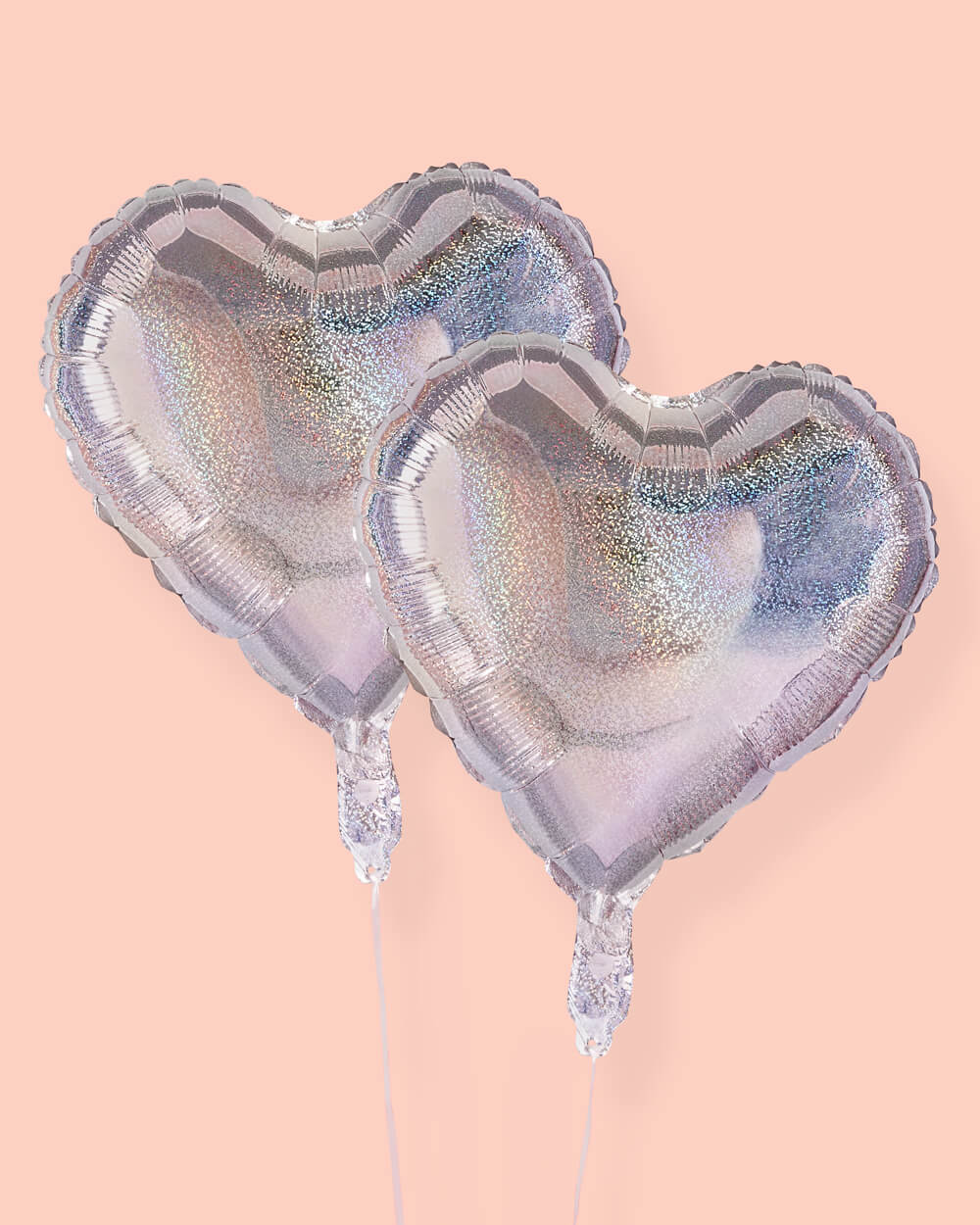 Shimmer Heart Balloons - 4 iridescent balloons