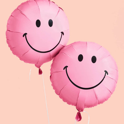 Smiley Balloons - 2 pink balloons