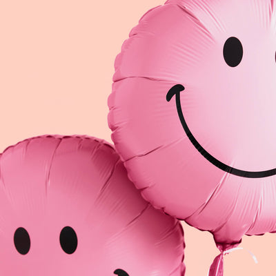 Smiley Balloons - 2 pink balloons