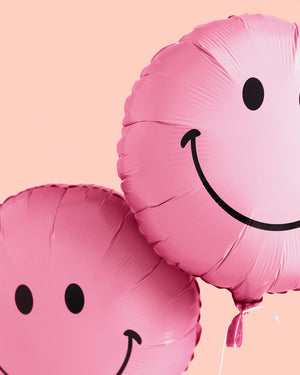 Smiley Balloons - 2 pink balloons