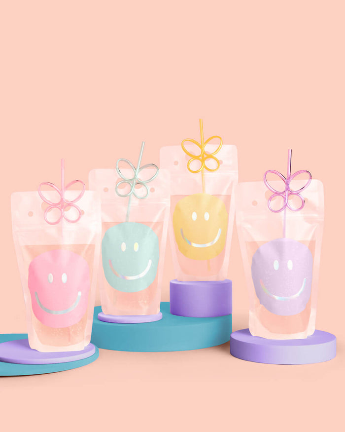 Smiley Sippers - 16 pouches + straws