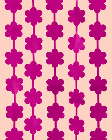 Flower Power Curtain - hot pink foil curtain
