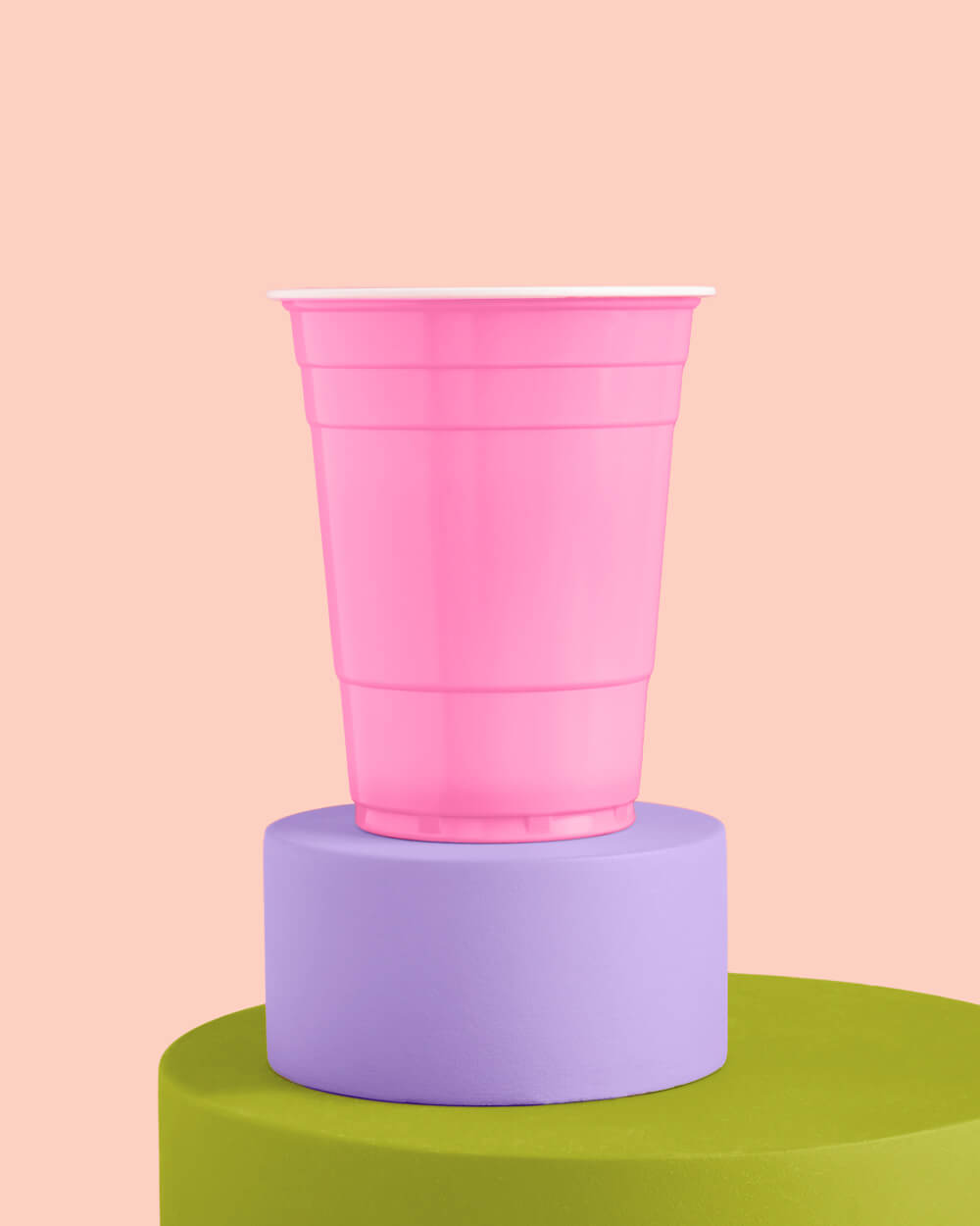 Pink Party Cups - 50 matte pink 16 oz cups