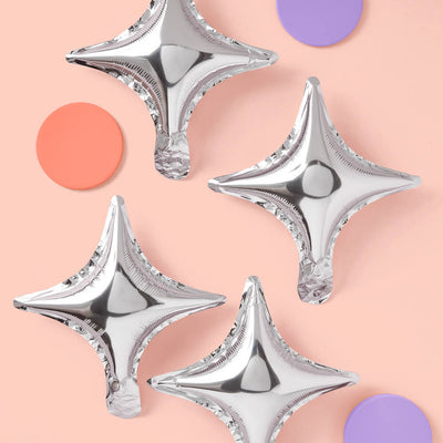 Sparkle Balloon - 6 pc silver foil set