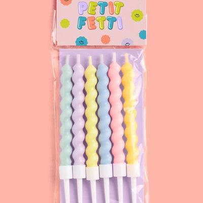 Swirly Party Candles - 4" pastel candles