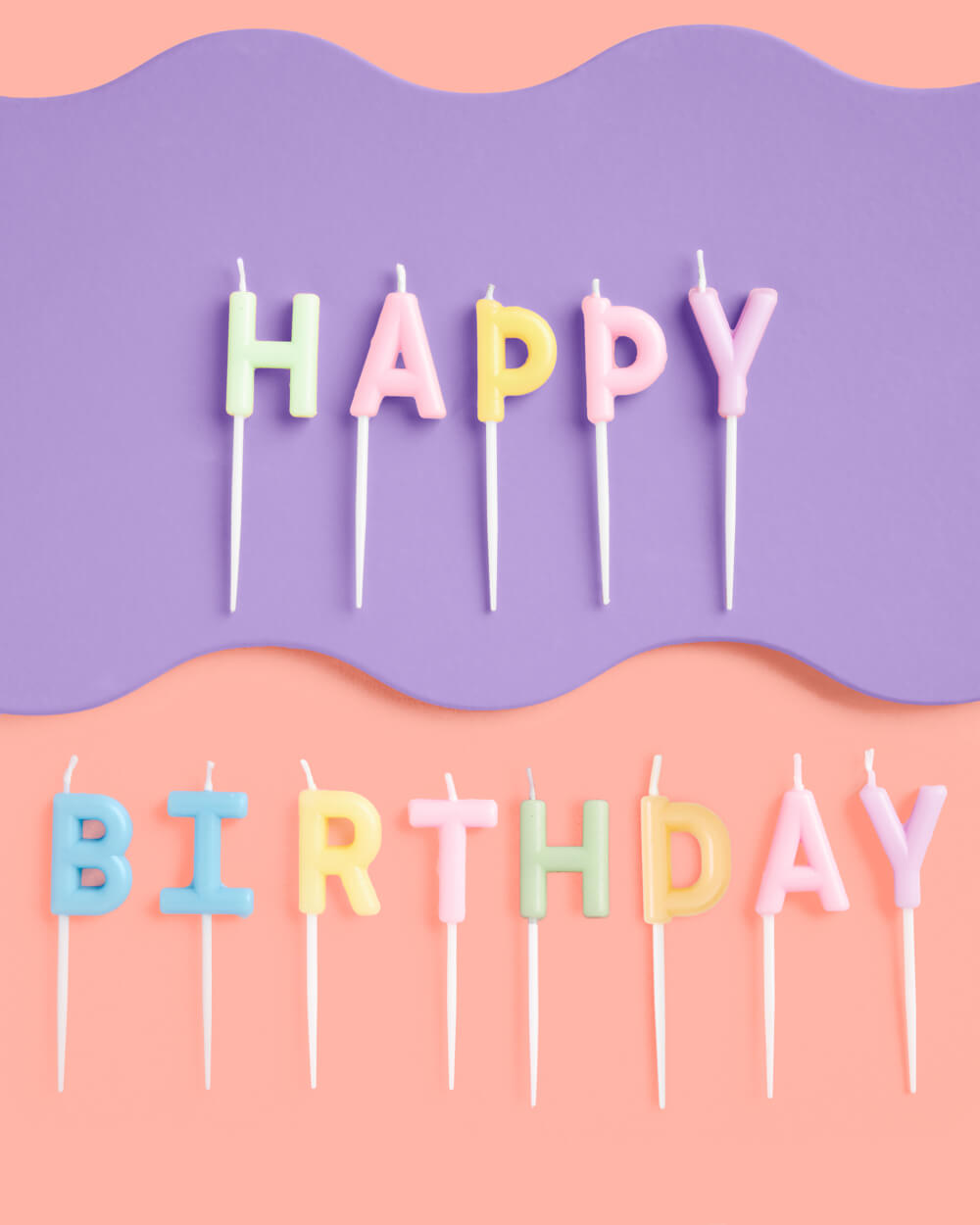 Happy Birthday Candles - 2" pastel wax letters