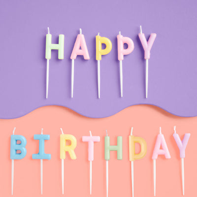 Happy Birthday Candles - 2" pastel wax letters