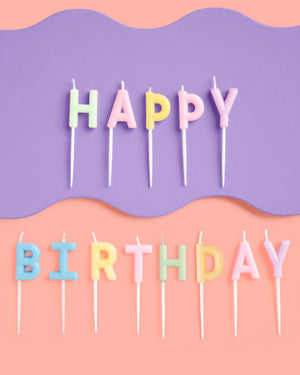 Happy Birthday Candles - 2" pastel wax letters