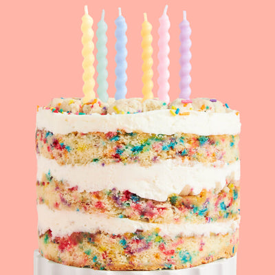 Swirly Party Candles - 4" pastel candles