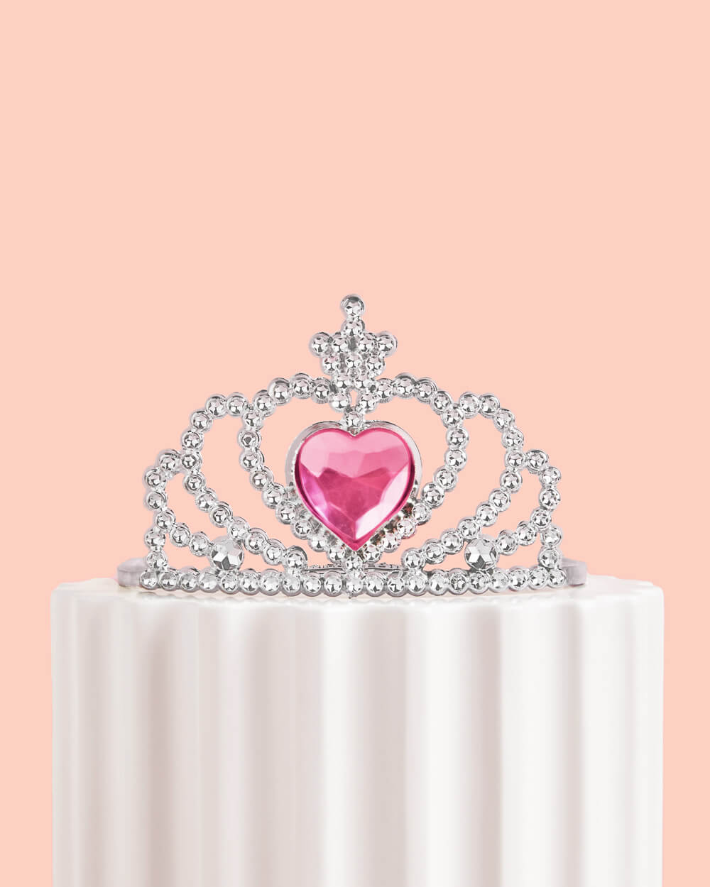 Tiara Cake Topper - mini pink + silver tiara