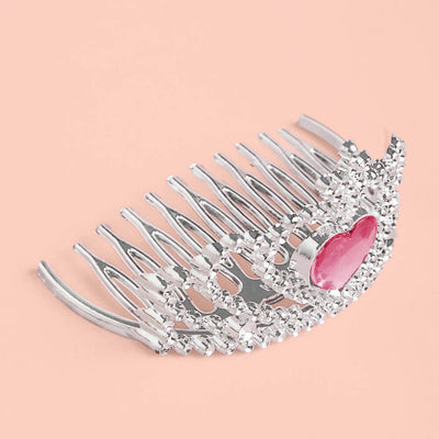 Tiara Cake Topper - mini pink + silver tiara