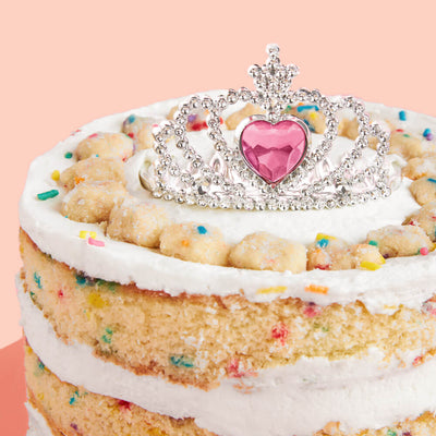 Tiara Cake Topper - mini pink + silver tiara