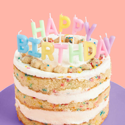 Happy Birthday Candles - 2" pastel wax letters