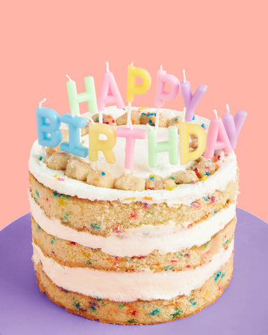 Happy Birthday Candles - 2" pastel wax letters