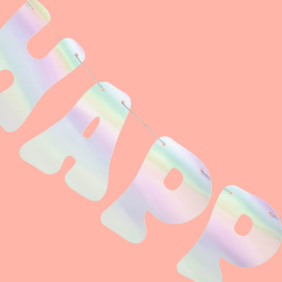 HBD Banner - iridescent foil banner