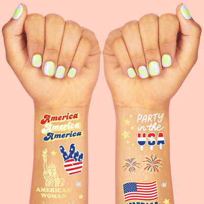 Party in the USA Tats - 34 foil temporary tattoos